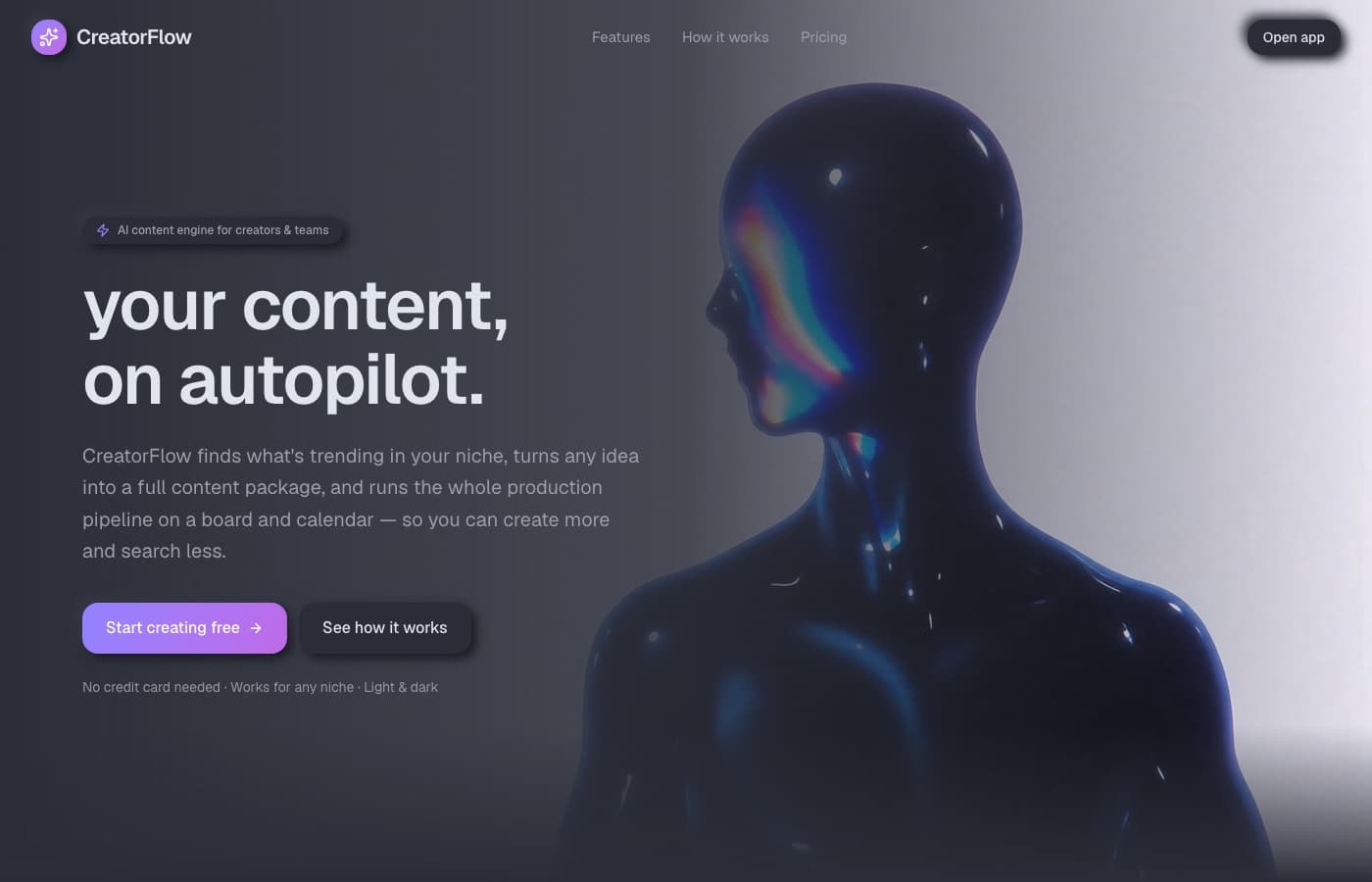CreatorFlow — Website preview