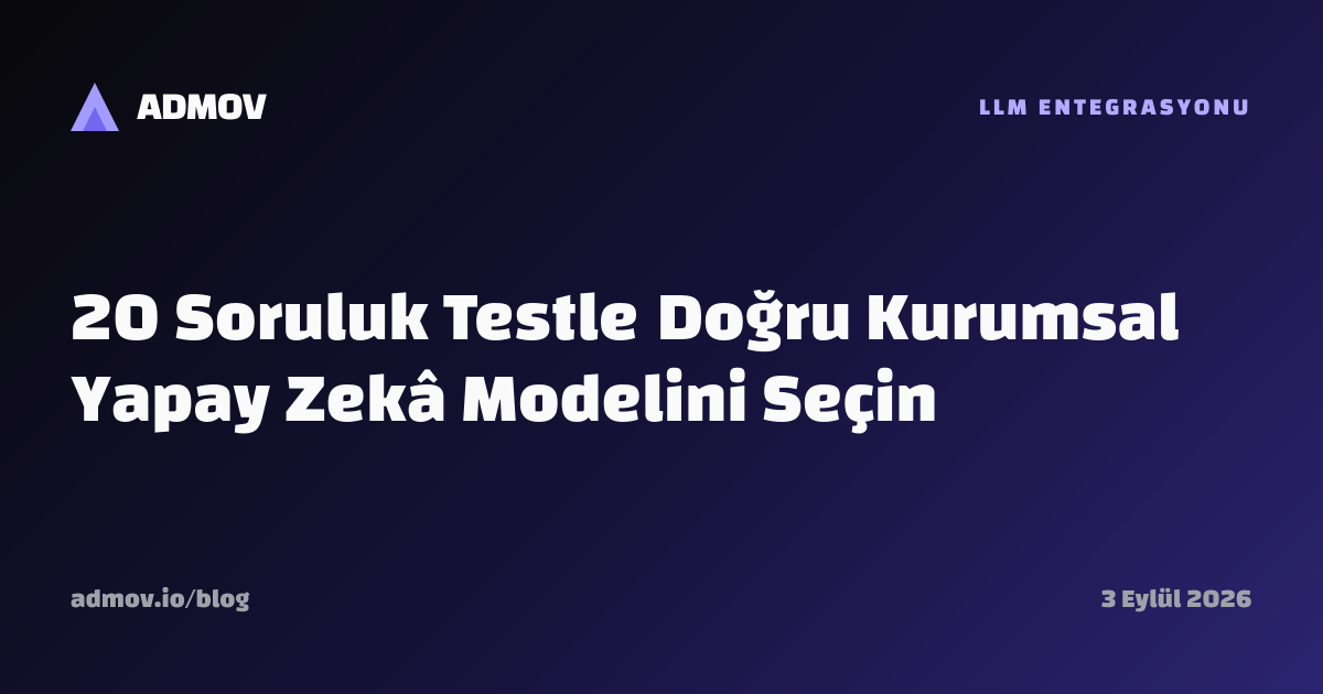 20 Soruluk Testle Doğru Kurumsal Yapay Zekâ Modelini Seçin